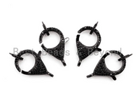 Black CZ Pave On Black Micro Pave Teardrop Lobster Claw Clasp, Cubic Zirconia Pave Lobster Clasp,12x23mm, sku#H113