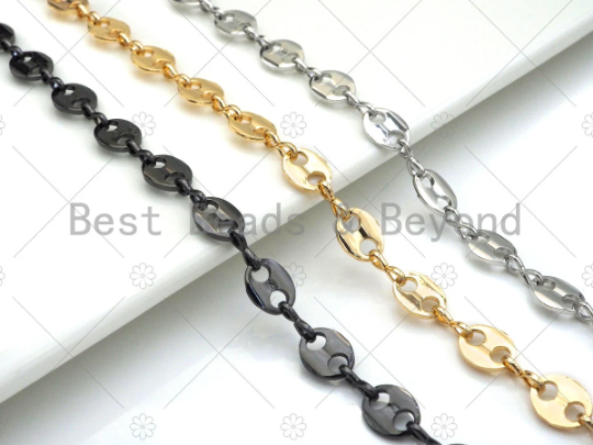 High Quality Hand Made Oval Anchor / Mariner Chain, 18K Real Gold Plated Gucci Inspired Link Chain, Wholesale bulk Chain, 7x9mm, sku#M318