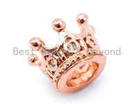 CZ Micro Pave Big Hole Crown Spacer Beads, Cubic Zirconia Crown Beads,  sku#G113