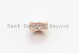 CZ  Micro Pave Spacer Beads, Pave wheel spacer beads, Pave findings, Spacer beads, 4x8mm, SKU#G44