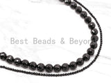 Wholesale Quality Faceted Shinny Black Onyx Beads-2mm/3mm/4mm/6mm/8mm/10mm/12mm/14mm/18mm/20mm- Black Onyx Beads,15.5" Full Strand, SKU#Q4