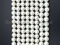 6/8mm/10mm/12mm/14mm Quality White Mother of Pearl, Mop Shell, White Shell, Pearl, Round 128 Faceted Gemstone Beads, 15inch strand, SKU#T66