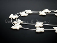 1/10 pcs Natural Mother of Pearl beads, 16x20mm White Pearl Carved Butterfly Beads, Carved Pearl Beads, SKU#T28