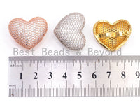 CZ Micro Pave Heart Clasp, Cubic Zirconia Jewelry Clasp/Fastener/Shortener, Jewelry Buckle, Magnetic Jewelry Findings, 22x27x14mm,sku#H105