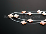 1/10pcs Natural Mother of Pearl QUATREFOIL beads, 8/10/14mm Pink Pearl Four-leaf CLOVER Beads, Pearl Shell Beads, SKU#T98
