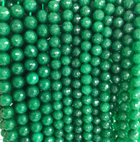 Natural Faceted Emerald Jade beads, 6mm/8mm/10mm Natural Green Gemstone beads, Natural Emerald Jade Beads, 15.5inch strand, SKU#U257