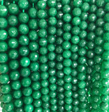 Natural Faceted Emerald Jade beads, 6mm/8mm/10mm Natural Green Gemstone beads, Natural Emerald Jade Beads, 15.5inch strand, SKU#U257