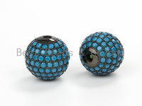 6mm/8mm/10mm/12mm Micro Pave Turquoise CZ Stone Round Ball,sku#G308T