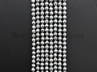 Natural Silver Hematite Beads-2mm/3mm/4mm/6mm/8mm/10mm/12mm Round Faceted Gemstone Beads-15inch Fullstrand-Metallic silver Beads, SKU#S118