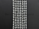 Natural Silver Hematite Beads-2mm/3mm/4mm/6mm/8mm/10mm/12mm Round Faceted Gemstone Beads-15inch Fullstrand-Metallic silver Beads, SKU#S118