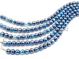 Mystic Plated Faceted Agate Beads,6mm/8mm/10mm/12mm, Plated Blue Agate Beads,15.5" Full Strand, SKU#U442