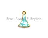 100% Natural Aqua Blue Fan-Shaped Shell Charm, Blue Color Shell Beads, Natural Shell Charms, Shell Pearl Jewelry,  9x12mm,SKU#Z302