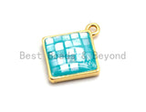 100% Natural Aqua Blue Color Shell Diamond Shape Charm/Pendant, Turquoise Blue Shell, Shell Charm, 13x16mm,SKU#Z326