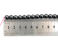 High Quality Natural Dark Gray Hematite Beads- Round Smooth Gemstone Beads-2mm/3mm/4mm/6mm/8mm/10mm/12mm-Metallic dark Grey Beads, SKU#S119