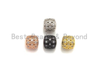 CZ Micro Pave Drum Barrel Fancy space beads, Micro Pave Beads / CZ Bead / Clear Cubic Zirconia beads, 8mm/10mm,sku#X113