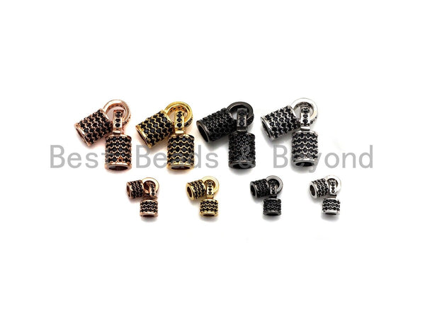 Black CZ Micro Pave Buckle Clasp/Connector/ Link Connector for Bracelet Necklace, Men's Jewelry Clasp, 6x17mm/9x33mm, sku#Z842