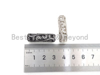 CZ Micro Pave Curved Tube , CZ curved tube, Gold Silver Black Rose Gold Color Spacer Tube, 29x5mm, Sku#G312