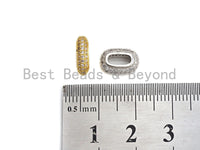 Big Hole CZ Pave Oval beads, Cubic Zirconia Spacer Beads, European Large hole Oval Bead, 3x7x11mm, sku#Z884