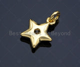 Dainty CZ Micro Pave Star Sun Cross Heart Shape Charm/Pendant, Diamond Gold Plated Charm, Gold Pendant, Gold plated charm, Sku#JL13