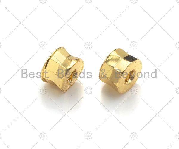 2pc/10pcs 18K Gold High Polished Drum Space Bead, Cylinder Beads, Men's Jewelry Findings, Bracelet Beads,3x5mm, sku#Y319