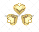 Plain Gold Puffy Heart Shape Charm/Pendant, Heart Shape Charm, Gold Heart Pendant, Gold plated charm, 16mm, Sku#Y325