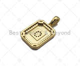 14K Gold plated Initial Tag Letter Charm, CZ A - Z Alphabet Letter, Personalized Charm for Necklace Jewelry Making, 9x20mm,sku#F1333