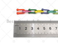 6x12/10x15mm Rainbow Enamel Pop Chain, Colored U Link Chain, Colorful Chain Link Necklace, Enamel Chain, U Shape Enamel Chain, sku#M386