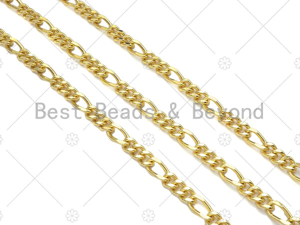 High Quality Oval Flat curb Chain, 18K Real Gold Plated Cuban Chain, Wholesale bulk Chain, 6.3x11.9mm,sku#E522
