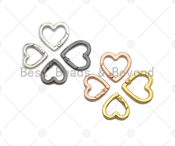 22/26mm Heart Spring Gate, Gold/Silver/Gunmental Heart Clasp, Snap Clip Trigger Clasp, Spring Buckle for Chain Purse Key Jewelery, sku#H314