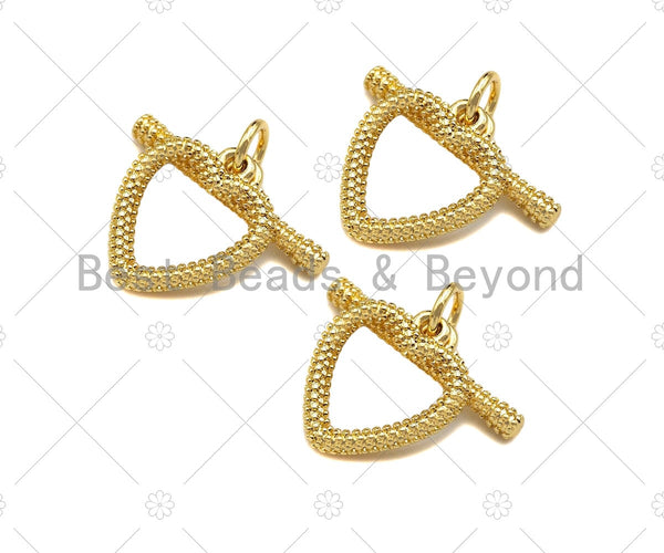 18K Gold Heart With Arrow Bar Shape Toggle Clasp,Necklace Bracelet Clasp/Connetor,18x14mm, Sku#Z1295