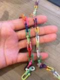 6x12/10x15mm Rainbow Enamel Pop Chain, Colored U Link Chain, Colorful Chain Link Necklace, Enamel Chain, U Shape Enamel Chain, sku#M386