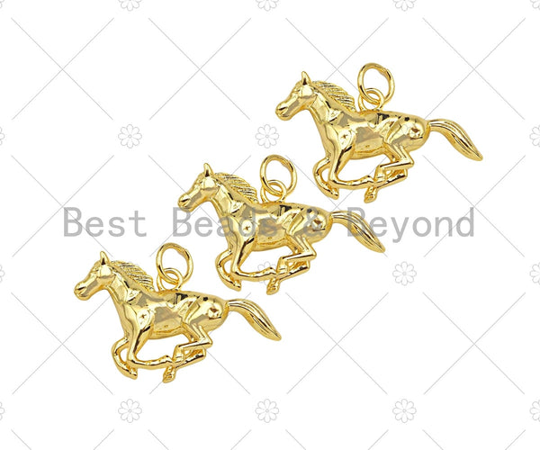 18K Gold Filled Running Horse Shape Pendant,Gold Filled Charm, Necklace Bracelet Charm Pendant,29x16mm,Sku#Z1352
