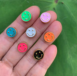 Double Sides Colorful Smiley Face Coin Shape Spacer Beads, Happy Face Jewlery, Enamel Jewelry, Smiley face charm, 10mm,Sku#N58