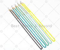 NEW STYLE!!! 3.5mm Enamel Paperclip Chain Bracelet/Necklace, 7"/16"/18"/20"/22"/30"/36" Wholesale Paper Clip Chains Necklaces, sku#EF76