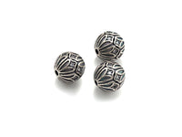 Antique Silver CZ Pave round ball, CZ Pave Spacer Beads in oxidized silver,10mm, sku#X133