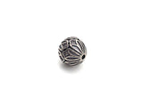 Antique Silver CZ Pave round ball, CZ Pave Spacer Beads in oxidized silver,10mm, sku#X133