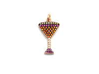 14x23mm CZ Micro Pave Cocktail glass Charm/Pendant,CZ Paved Wine Glass Charm, Gold,Silver, Rose Gold,Gunmetal plated,sku#F745