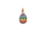 9x15mm CZ Rainbow Color Micro Pave Teardrop Shaped Pendant,CZ Paved Teardrop Charm Gold,Silver,Rose Gold,Gunmetal plated,sku#F746