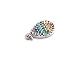 9x15mm CZ Rainbow Color Micro Pave Teardrop Shaped Pendant,CZ Paved Teardrop Charm Gold,Silver,Rose Gold,Gunmetal plated,sku#F746