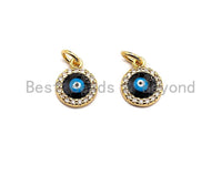 NEW Enamel Round Evil Eye Pendant,Cz Micro Pave Oil Drop Round pendant,Enamel Charm,Enamel Jewelry,9x11mm,sku#Z518