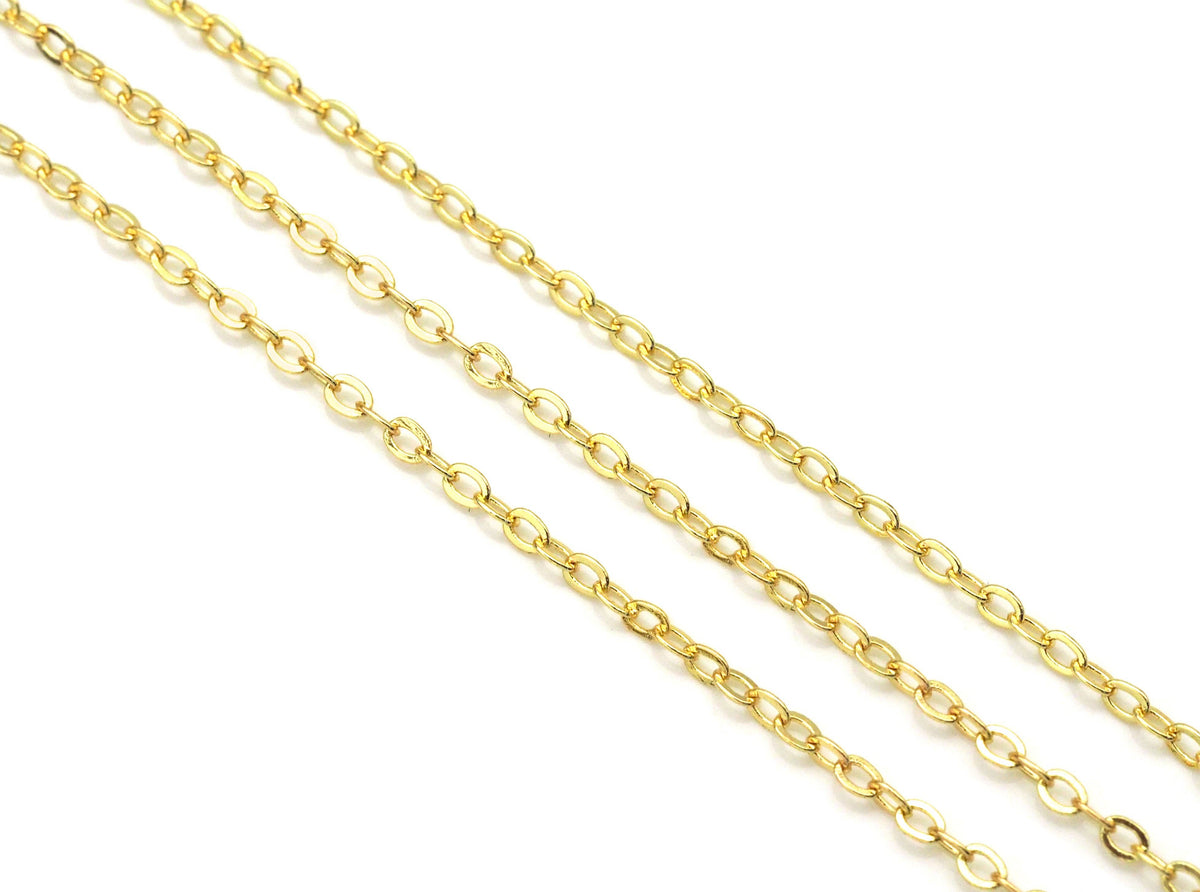 Dainty Oval Rolo link Gold unfinished chain by yard,sku# LX164 ...