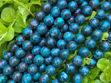 Top Quality Natural Chryscolla Beads, 10mm/12mm round smooth natural Chryscolla Beads, 15.5" Full Strand, sku#R309