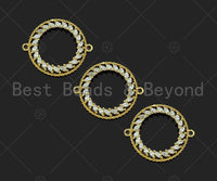 Gold Filled CZ Micro Pave Round Ring Shape Connector, 18K Gold Filled Charm, Necklace Bracelet Connector, 20x24mm,Sku#LK352