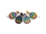 9x15mm CZ Rainbow Color Micro Pave Teardrop Shaped Pendant,CZ Paved Teardrop Charm Gold,Silver,Rose Gold,Gunmetal plated,sku#F746