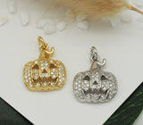 CZ Halloween Pumpkin Charm, Sku#Y665