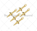 Gold Filled Sword Shape Pendant, 18K Gold Filled Sword Charm, Necklace Bracelet Charm Pendant, 9x23mm, Sku#Y444