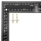 Gold Silver Diamond CZ Dainty Pavé Cross Hoop Earrings, Sku#EF834