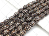 NEW STYLE Natural Tibetan Agate, Barrel Shape12x16mm, 14" Full Strand, Natural Agate, DZI AgateSku#U970