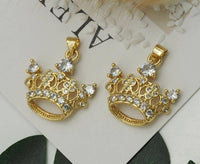 CZ Crown Charm, Sku#JL104