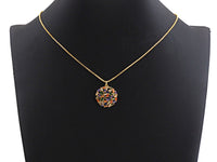 Colorful Baguette CZ Micro Pave Round Shaped Rose Flower Cluster Pendant, Cz Pave Bracelet Necklace Pendant in Gold Finish,21x23mm, sku#F909